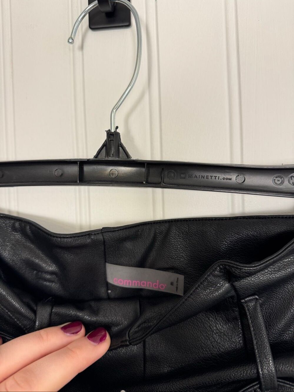 Commando Faux Leather Paperbag Waist Pants Size Medium Black Belted Tie - Picture 5 of 6